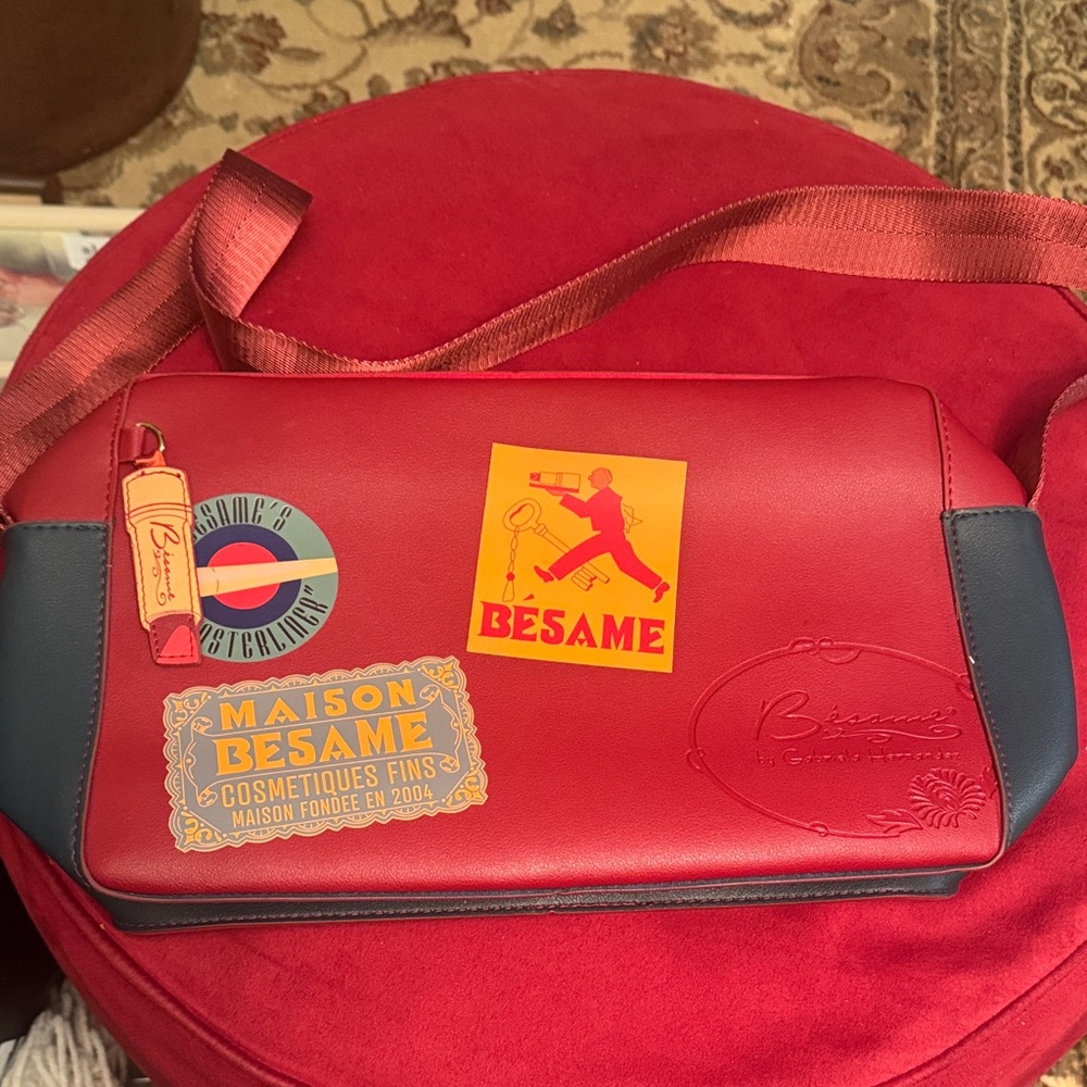 Besame Red and Blue Cosmetic Bag